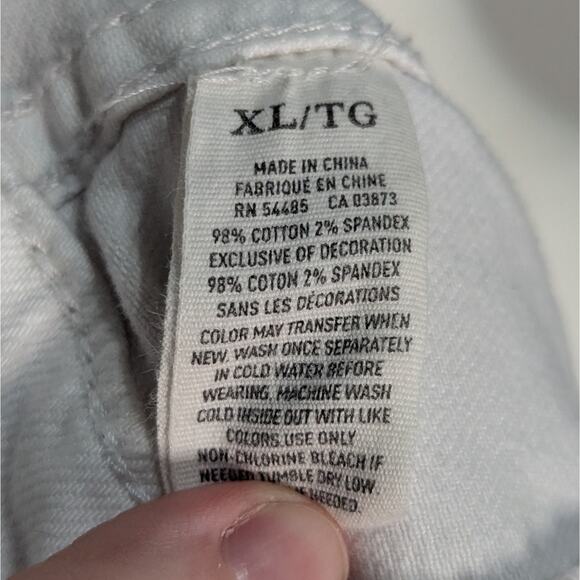 American Eagle White Denim Classic Button Up Collared Jean Jacket Size XL - Picture 8 of 9